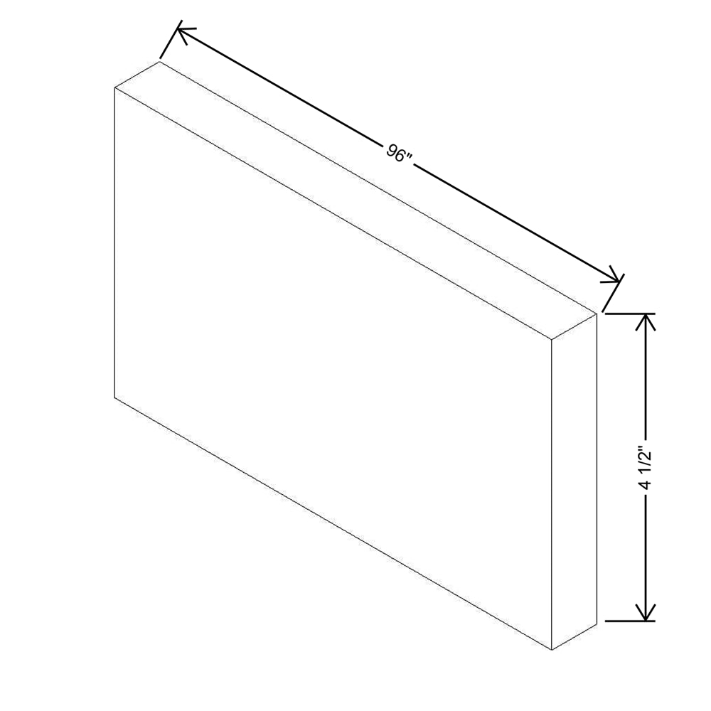 Modernform Cabinet Matte White 96" W X 4" H X 1/4" D Toekick