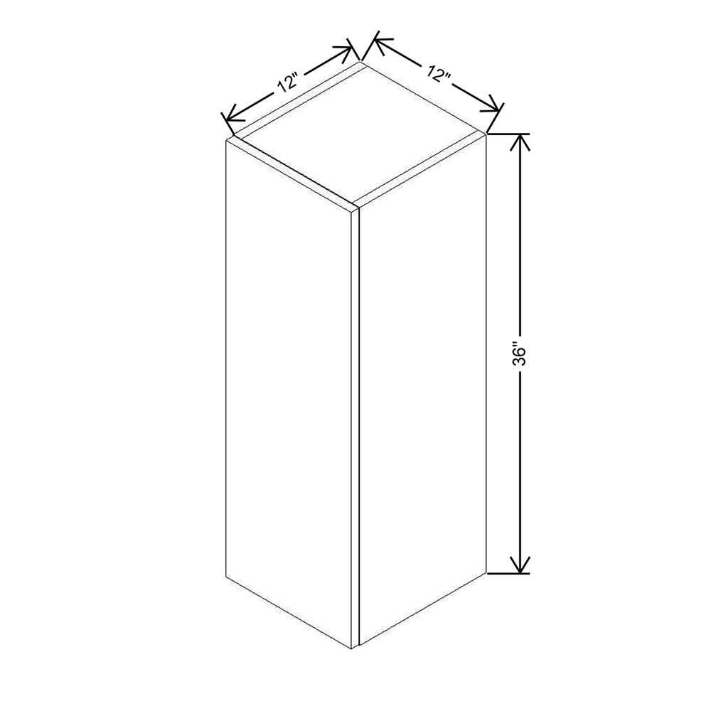 Modernform Cabinet Matte White 12" W X 36" H X 12" D Single Door Wall Cabinet