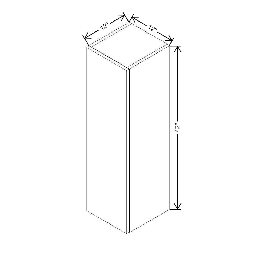 Modernform Cabinet Matte White 12" W X 42" H X 12" D Single Door Wall Cabinet