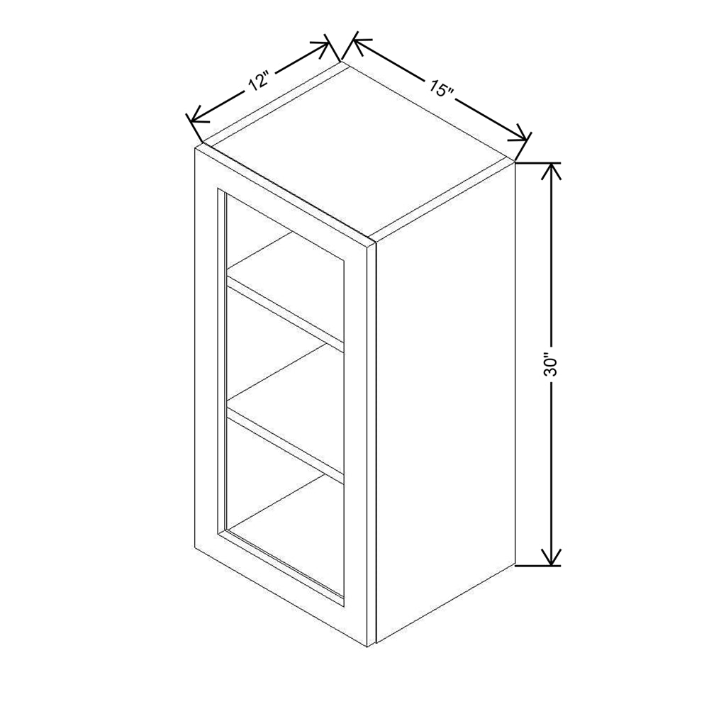 Modernform Cabinet Matte White 15" W X 30" H X 12" D Single Glass Door Wall Cabinet