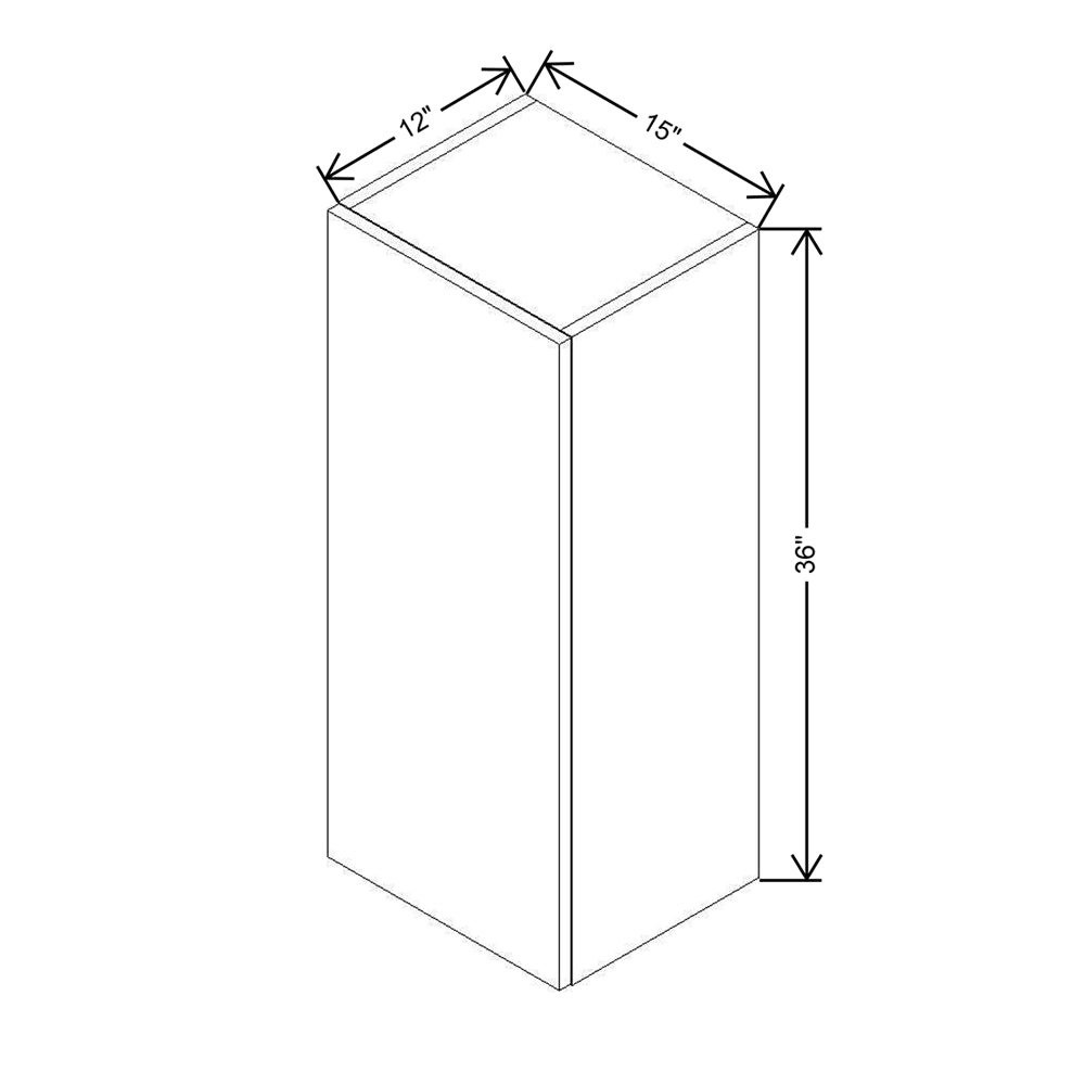 Modernform Cabinet Matte White 15" W X 36" H X 12" D Single Door Wall Cabinet