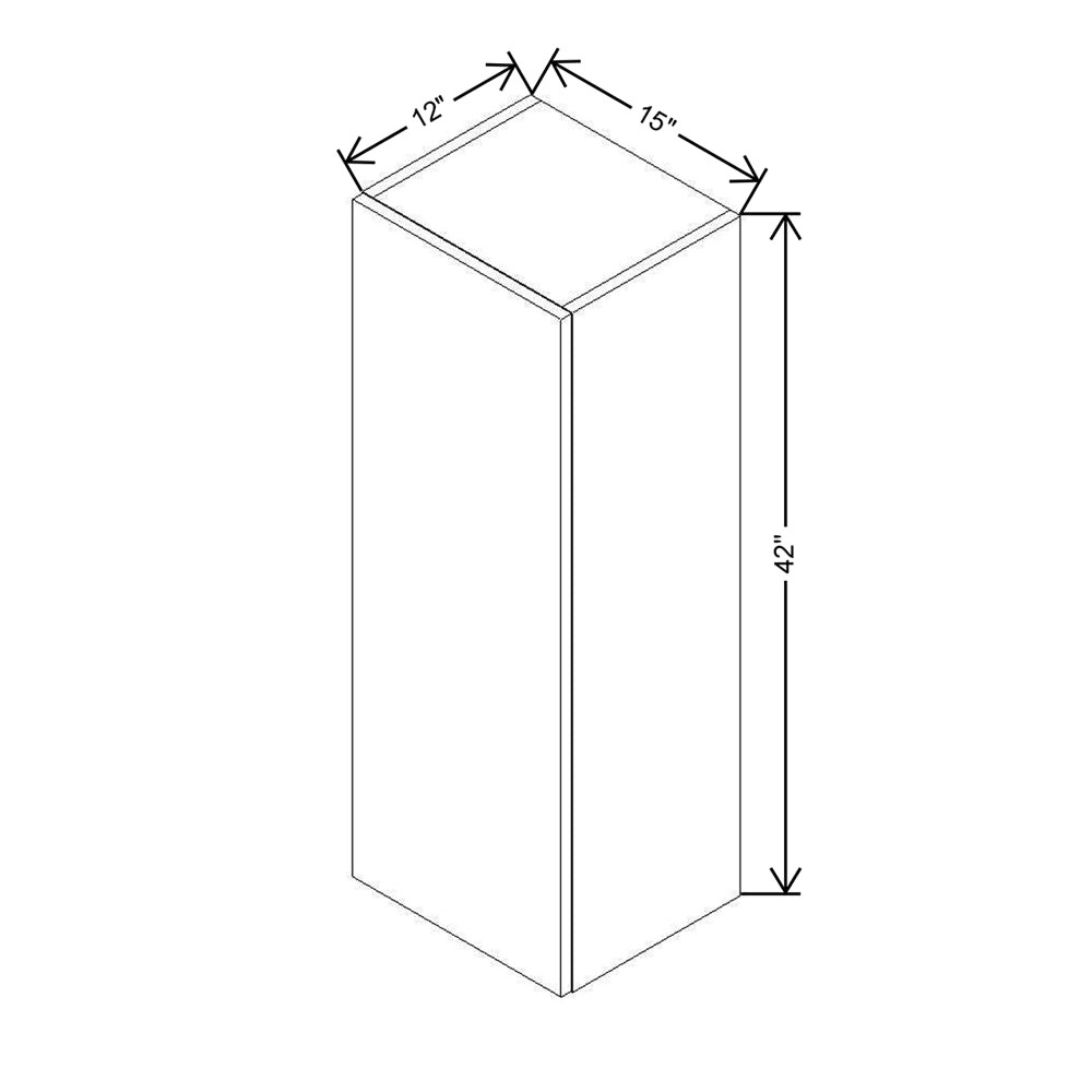 Modernform Cabinet Matte White 15" W X 42" H X 12" D Single Door Wall Cabinet