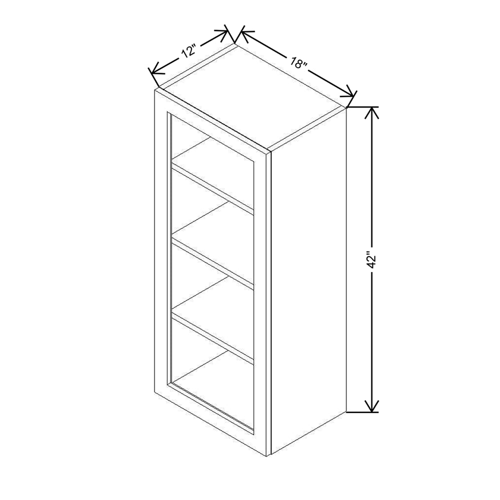 Modernform Cabinet Matte Grey 18" W X 42" H X 12" D Single Glass Door Wall Cabinet