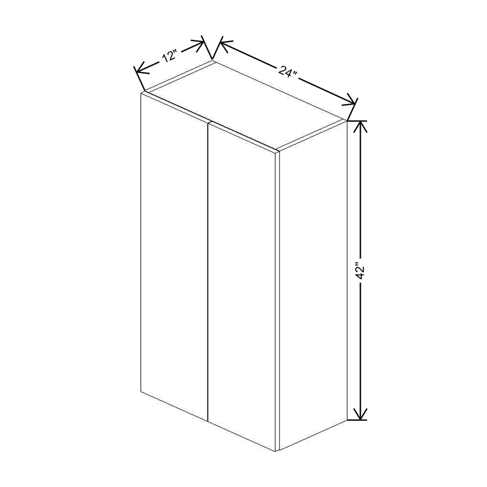 Modernform Cabinet Matte Grey 24" W X 42" H X 12" D Double Door Wall Cabinet