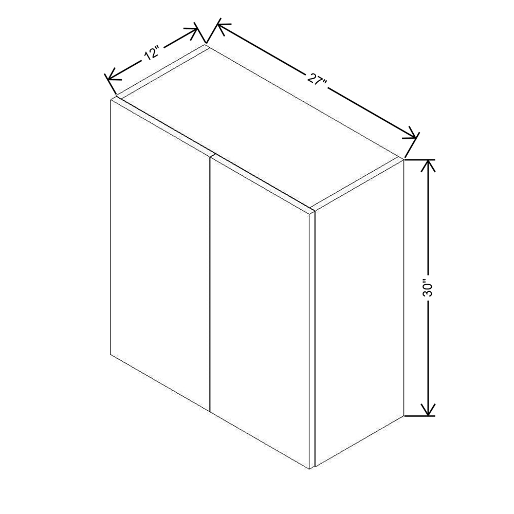 Modernform Cabinet Matte Grey 27" W X 30" H X 12" D Double Door Wall Cabinet