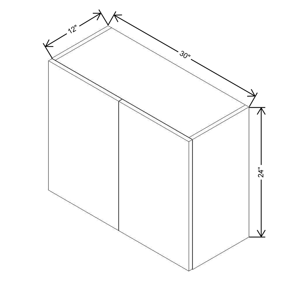 Modernform Cabinet Matte Grey 30" W X 24" H X 12" D Double Door Wall Cabinet