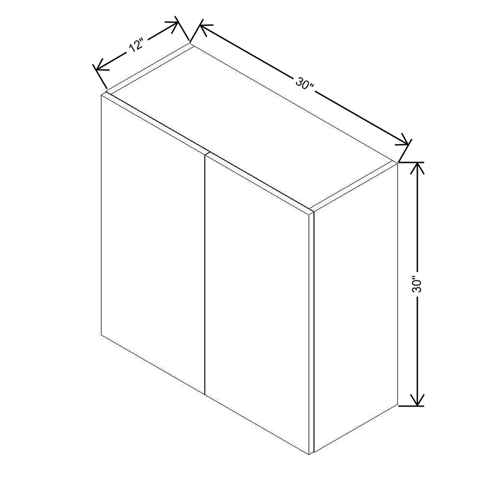 Modernform Cabinet Matte Grey 30" W X 30" H X 12" D Double Door Wall Cabinet