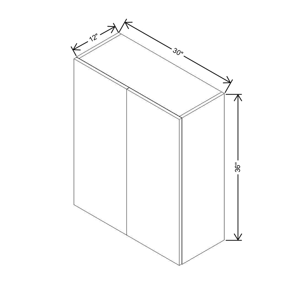 Modernform Cabinet Matte Grey 30" W X 36" H X 12" D Double Door Wall Cabinet