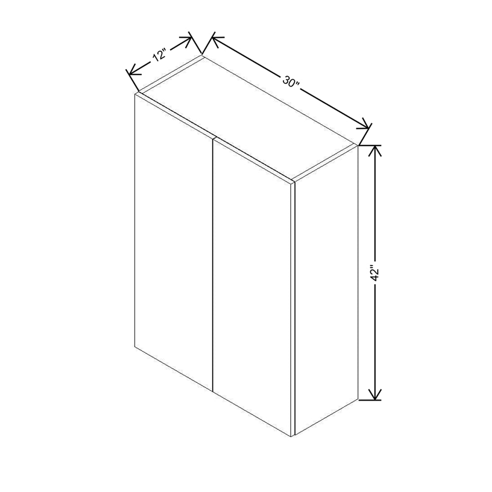 Modernform Cabinet Matte Grey 30" W X 42" H X 12" D Double Door Wall Cabinet