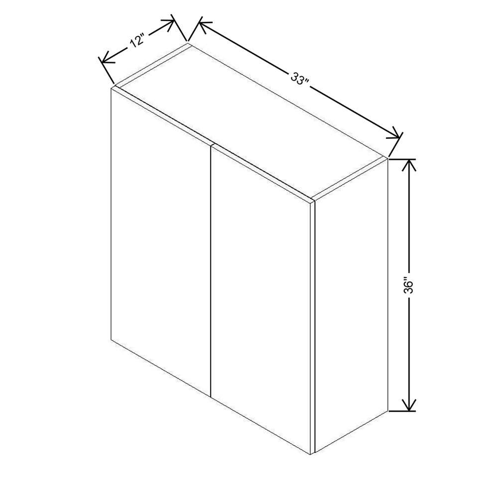 Modernform Cabinet Matte Grey 33" W X 36" H X 12" D Double Door Wall Cabinet