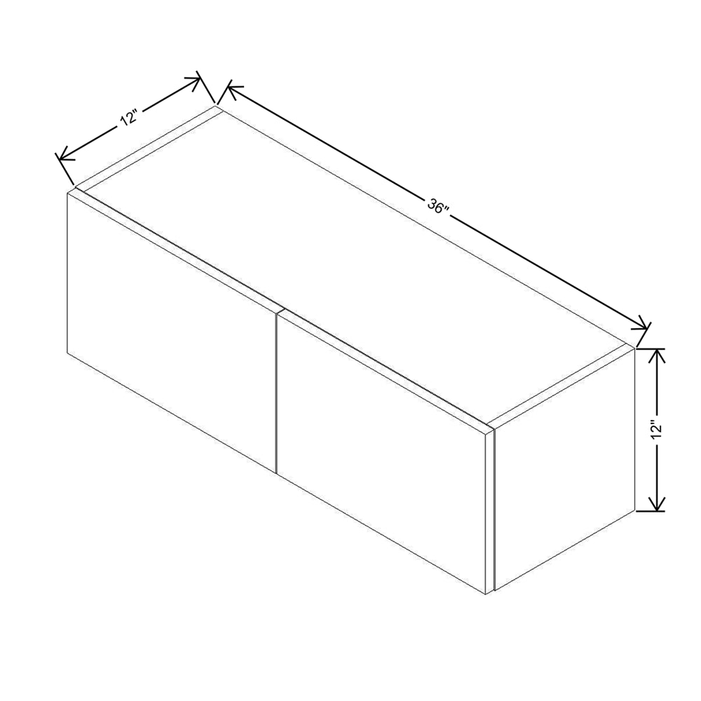 Modernform Cabinet Matte Grey 36" W X 12" H X 12" D Double Door Wall Cabinet