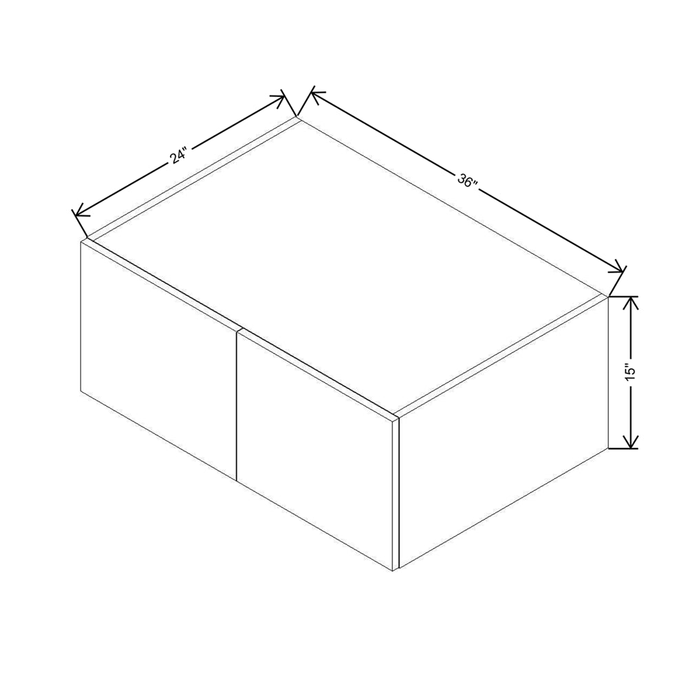 Modernform Cabinet Matte White 36" W X 15" H X 24" D Double Door Wall Cabinet