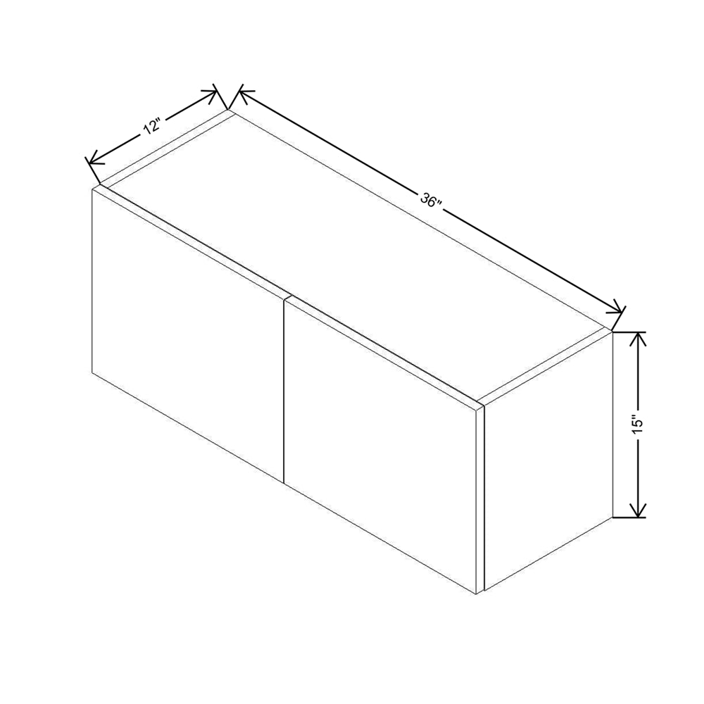 Modernform Cabinet Matte White 36" W X 15" H X 12" D Double Door Wall Cabinet