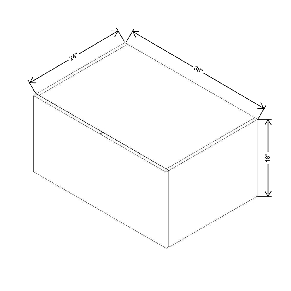 Modernform Cabinet Matte White 36" W X 18" H X 24" D Double Door Wall Cabinet