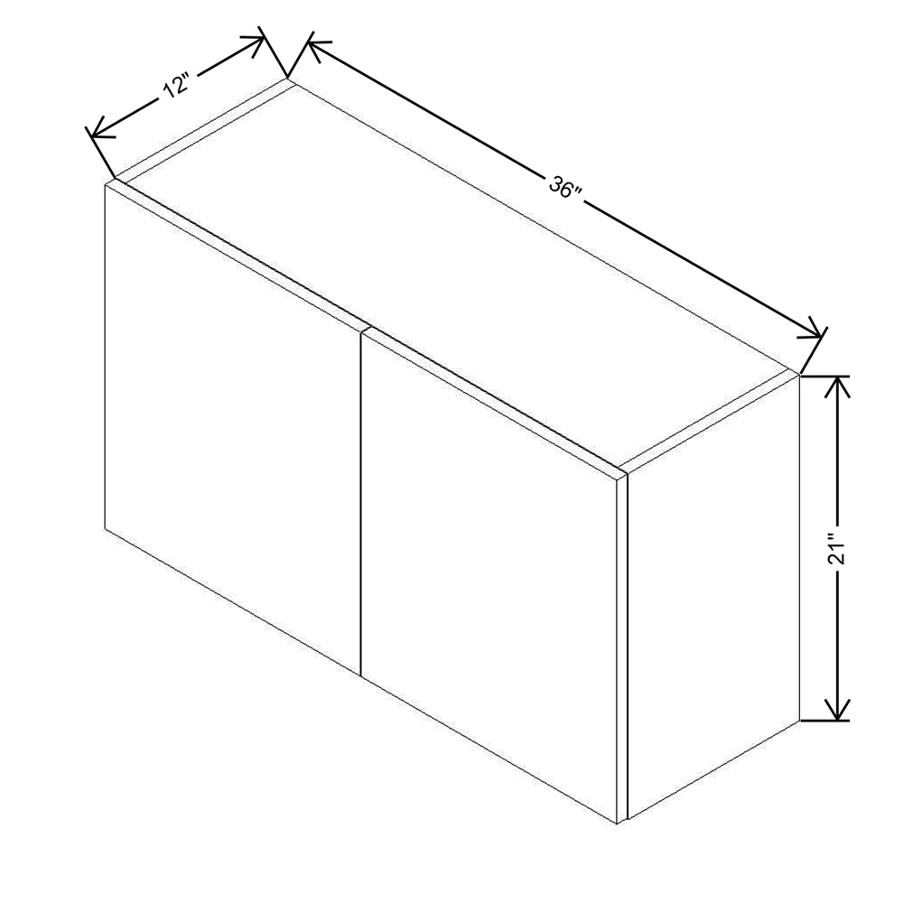 Modernform Cabinet Matte White 36" W X 21" H X 12" D Double Door Wall Cabinet