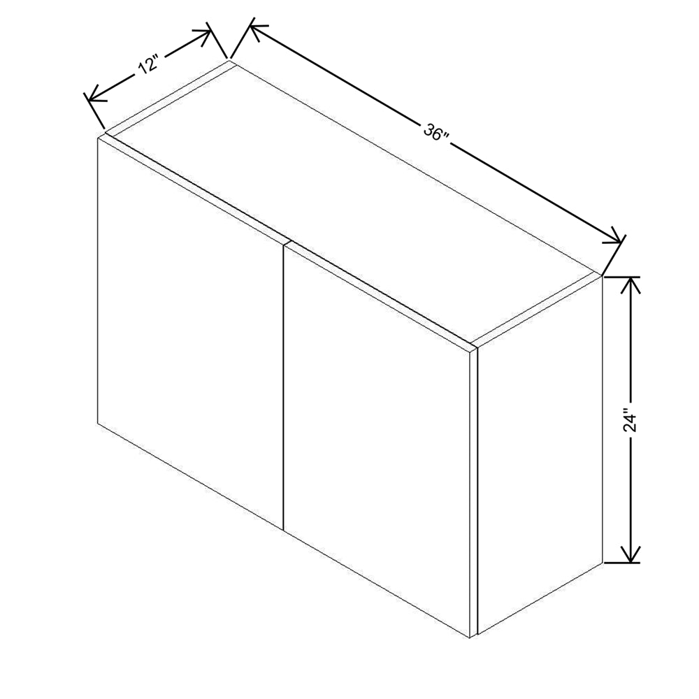 Modernform Cabinet Matte White 36" W X 24" H X 12" D Double Door Wall Cabinet