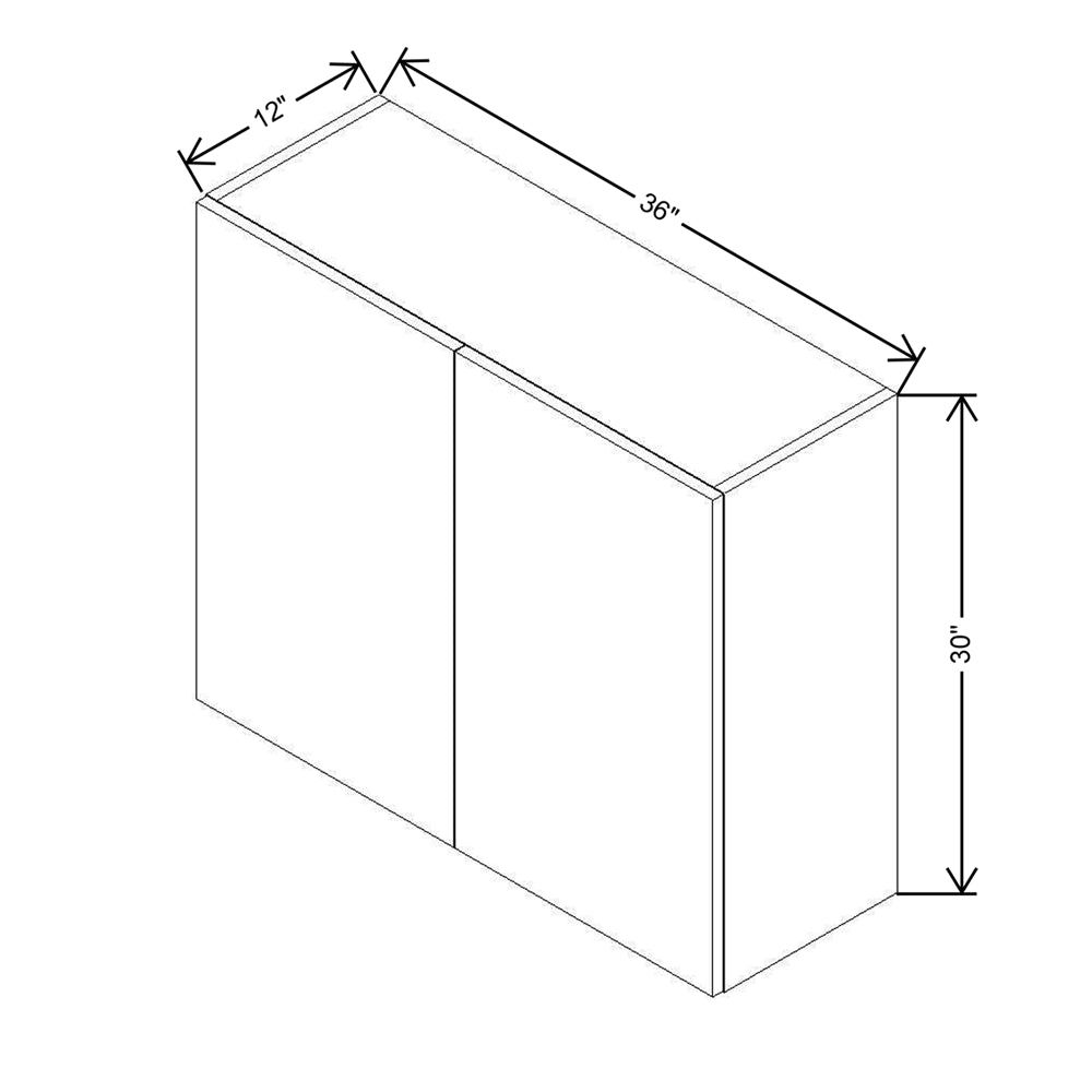 Modernform Cabinet Matte Grey 36" W X 30" H X 12" D Double Door Wall Cabinet