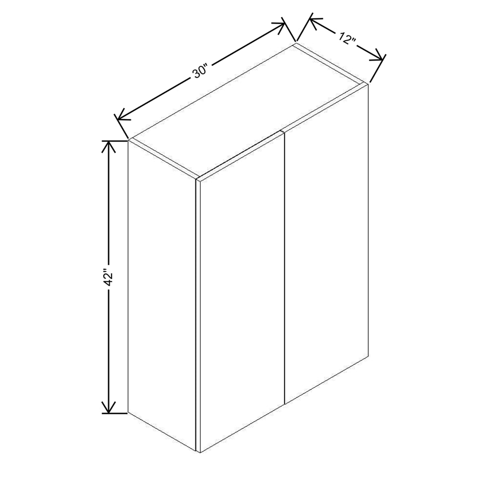 Modernform Cabinet Matte Grey 30" W X 42" H X 12" D Single Door Blind Corner Wall Cabinet