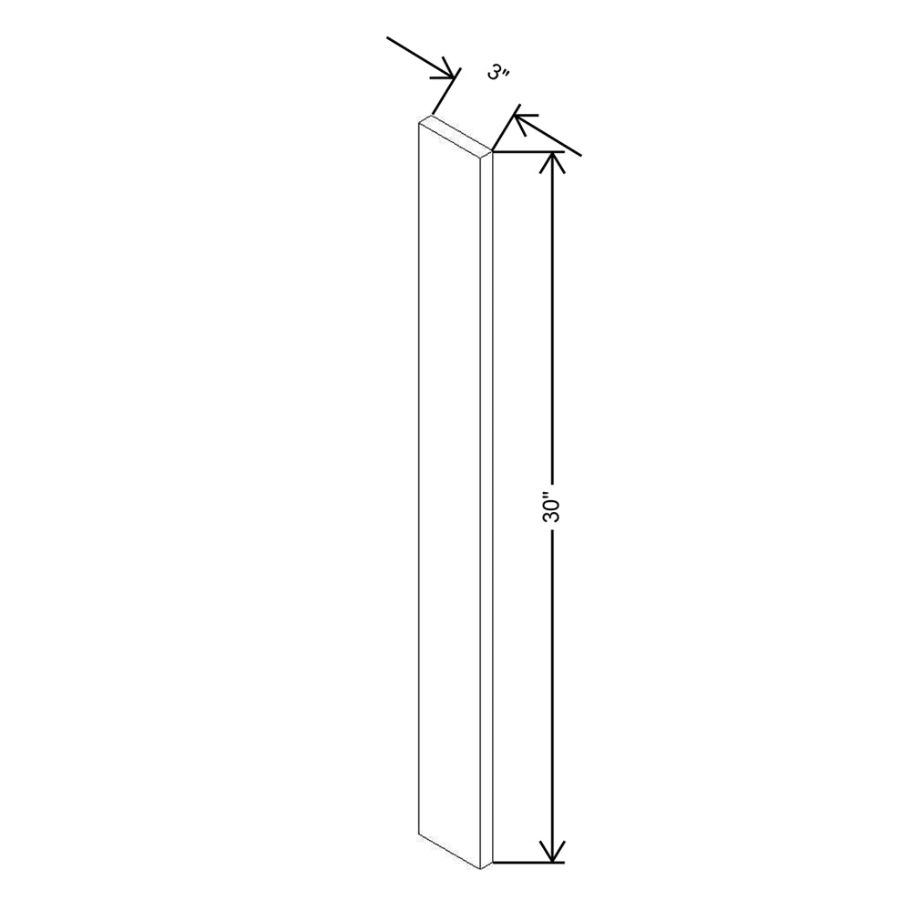 Modernform Cabinet Matte White 3" W X 30" H Wall Filler