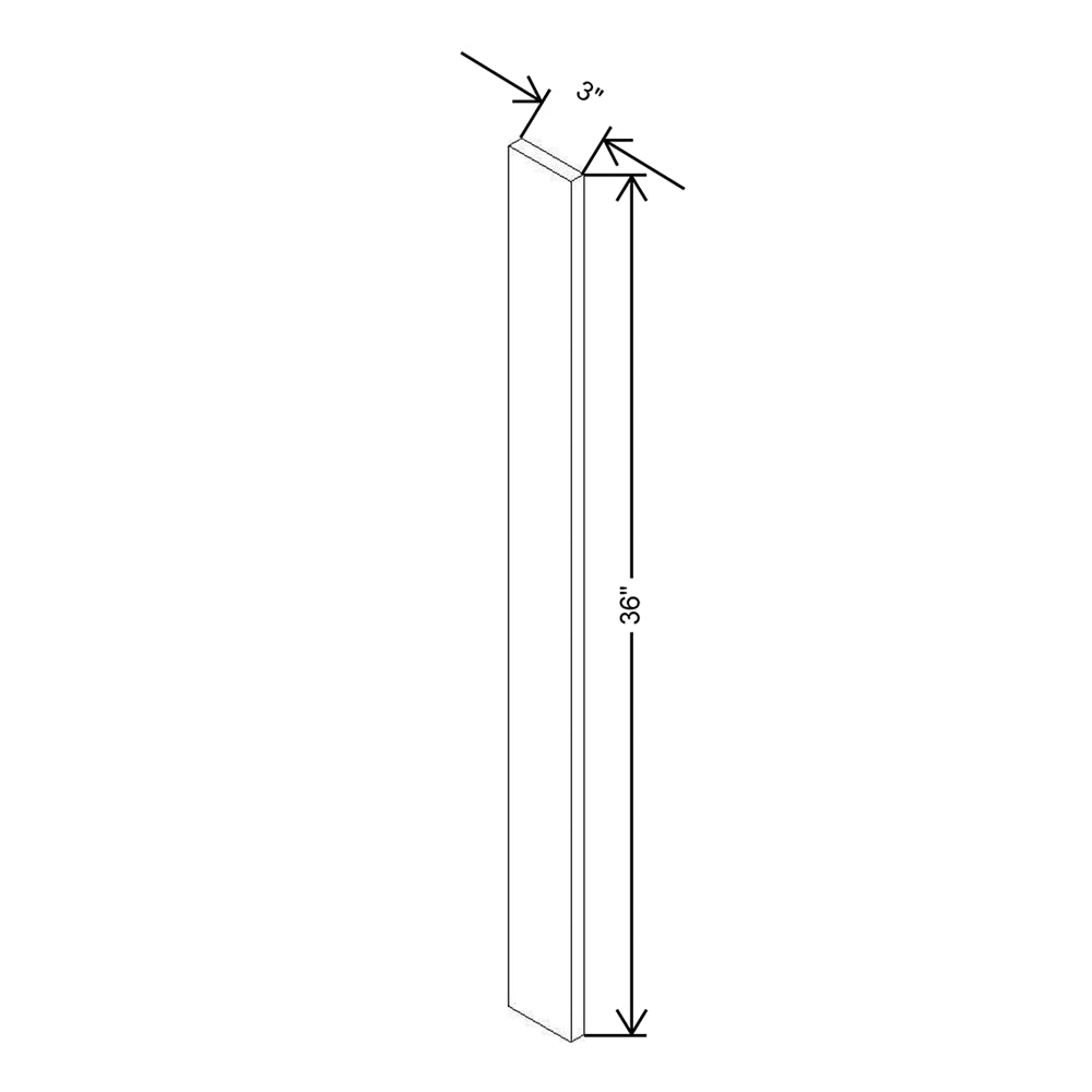 Modernform Cabinet Matte Grey 3" W X 36" H Wall Filler