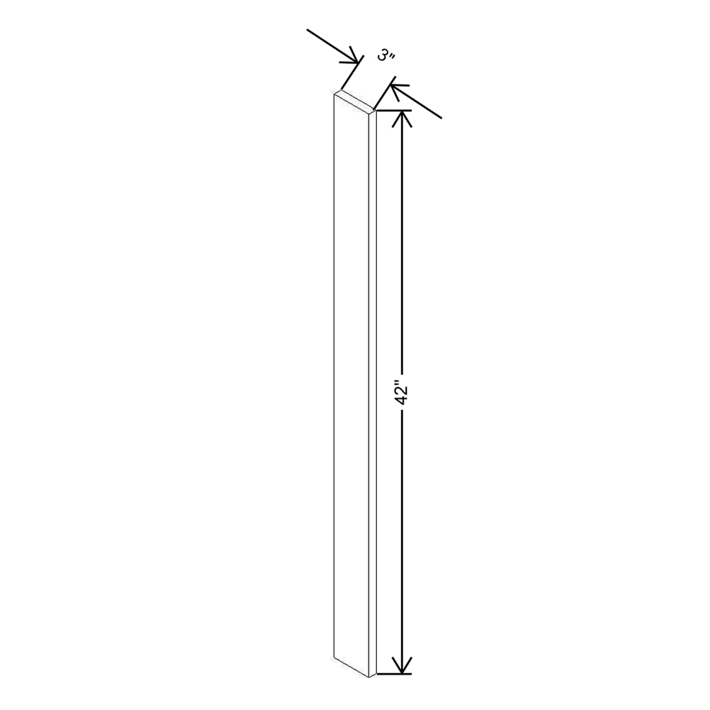 Modernform Cabinet Matte White 3" W X 42" H Wall Filler