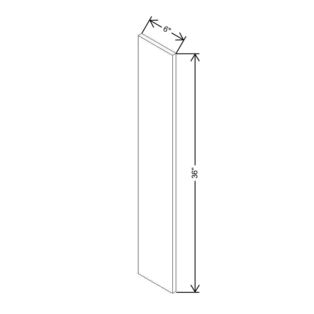 Modernform Cabinet Matte White 6" W X 36" H Wall Filler