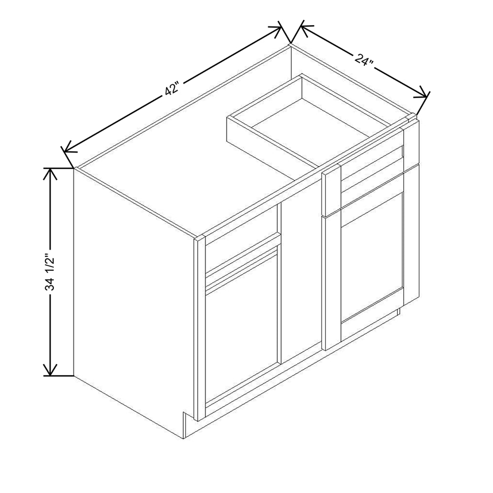 Modernform Cabinet Signature Blue 42" W X 34 1/2" H X 24" D Blind Base Cabinet