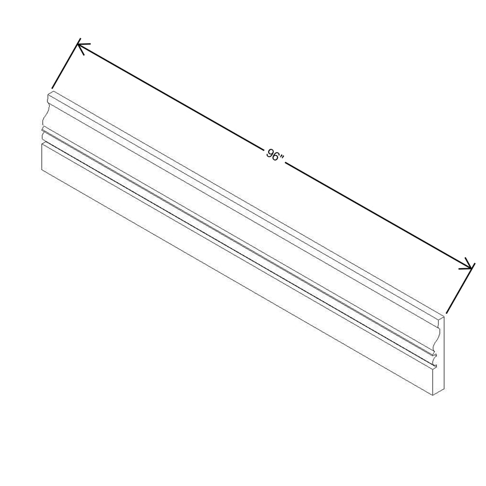 Modernform Cabinet White Shaker 96" W X 4" H X 3/4" D Base Molding