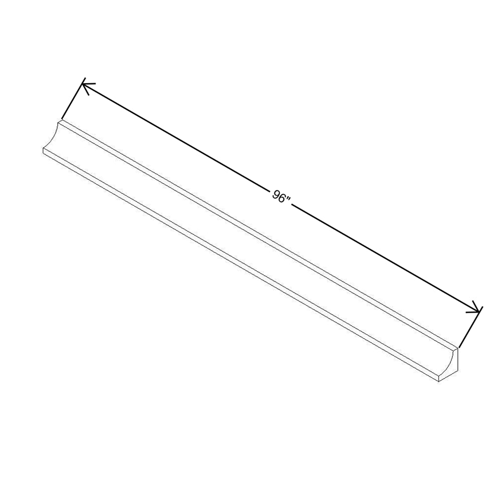 Modernform Cabinet White Shaker 96" W X 3/4" H X 3/4" D Cove Molding