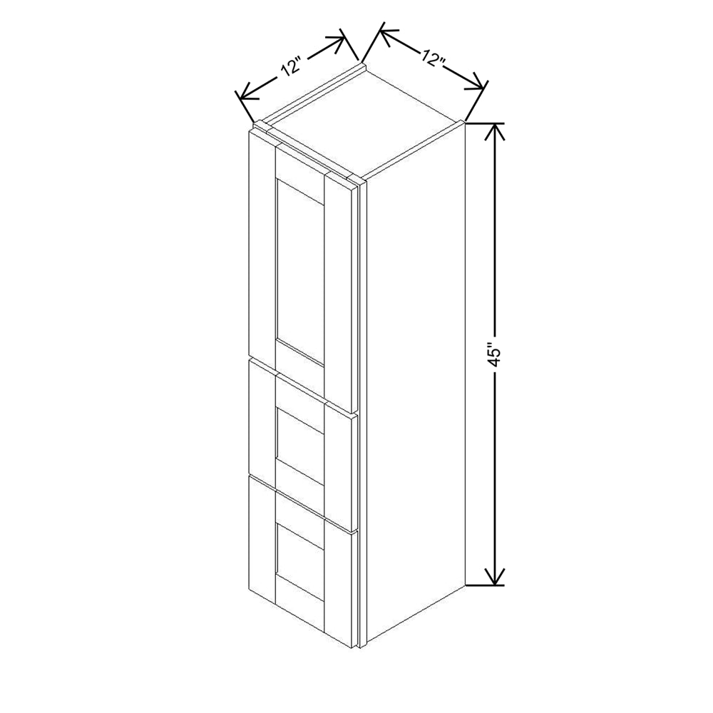 Modernform Cabinet Espresso Shaker 12" W X 45" H X 12" D Vanity Countertop Linen Cabinet
