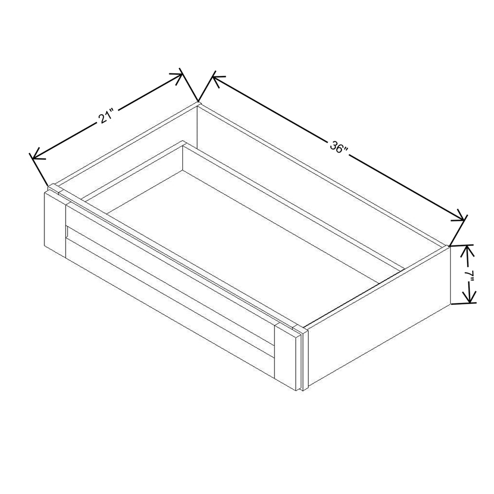 Modernform Cabinet Slate Shaker 36" W X 7" H X 21" D Vanity Knee Drawer