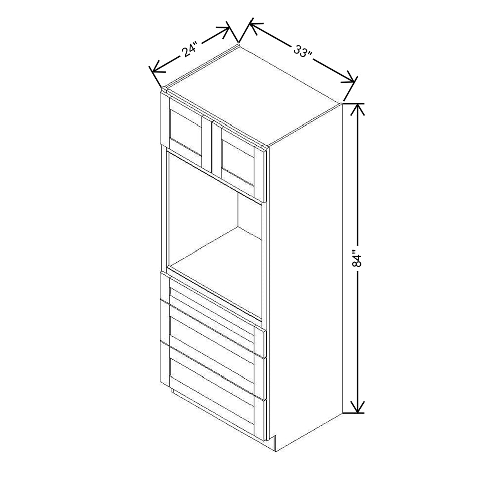 Modernform Cabinet Espresso Shaker 33" W X 84" H X 24" D Oven Cabinet With 3 Drawers