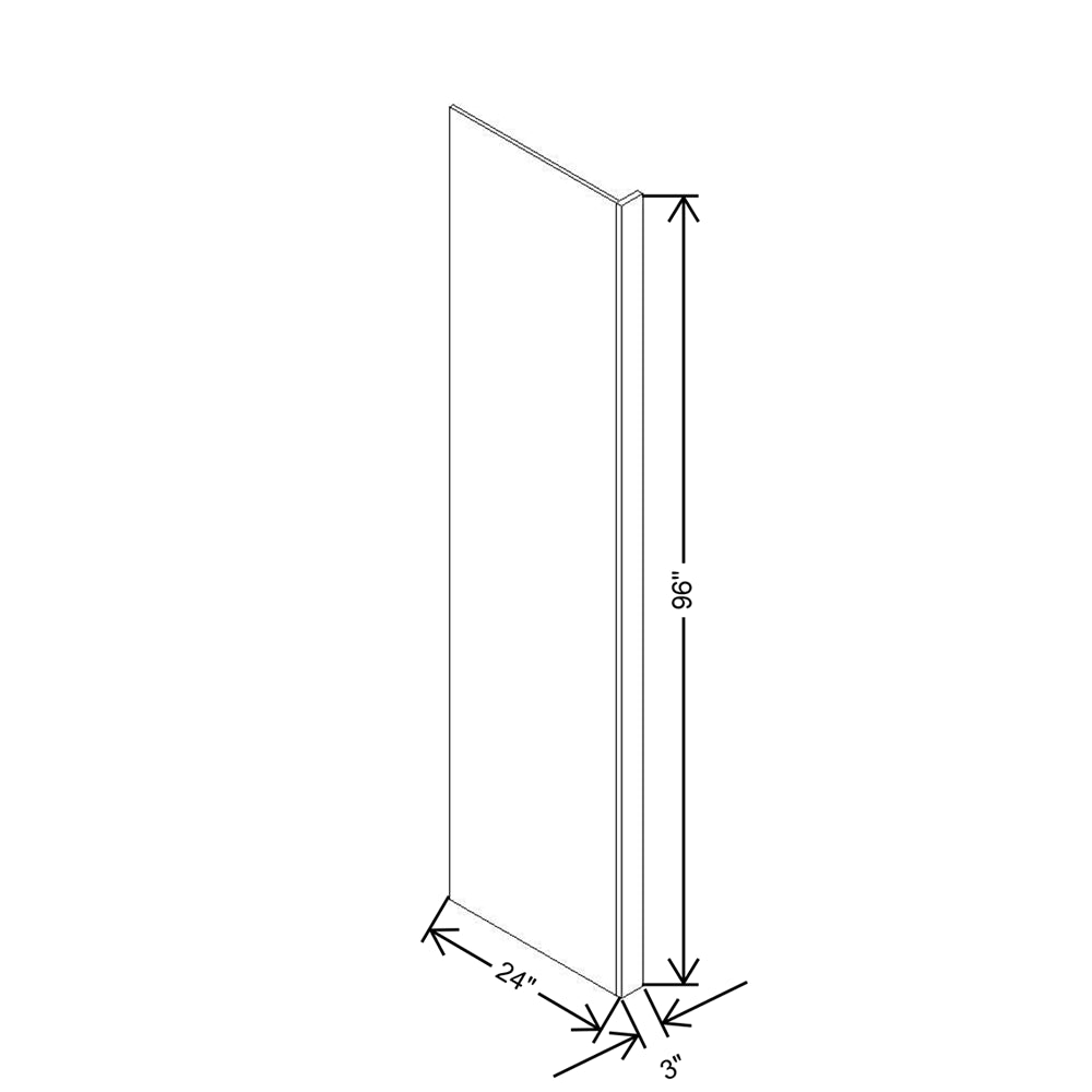 Modernform Cabinet Espresso Shaker 3" W X 96" H X 24" D Refrigerator End Panel