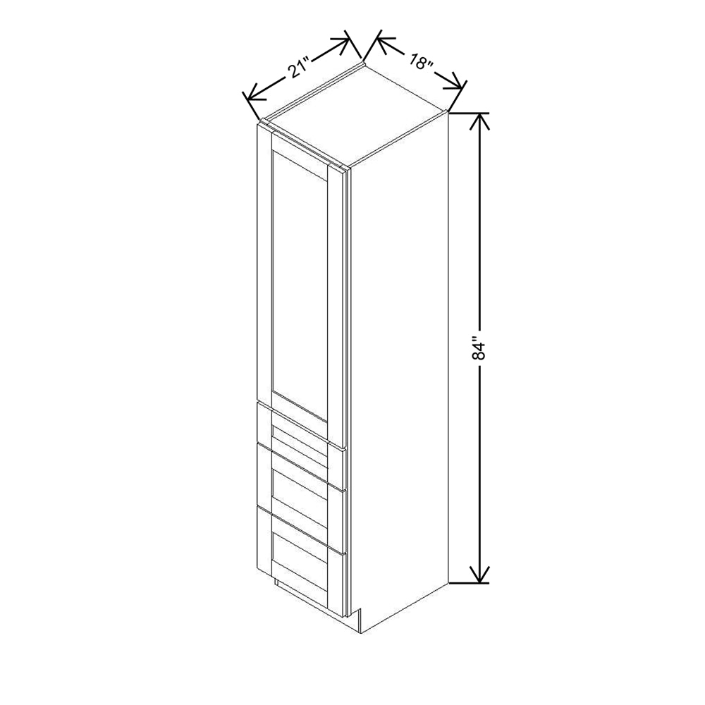 Modernform Cabinet Espresso Shaker 18" W X 84" H X 21" D Vanity Linen Cabinet