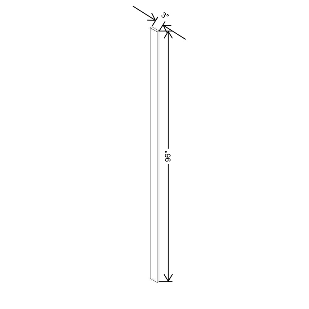 Modernform Cabinet White Shaker 3" W X 96" H Tall Filler