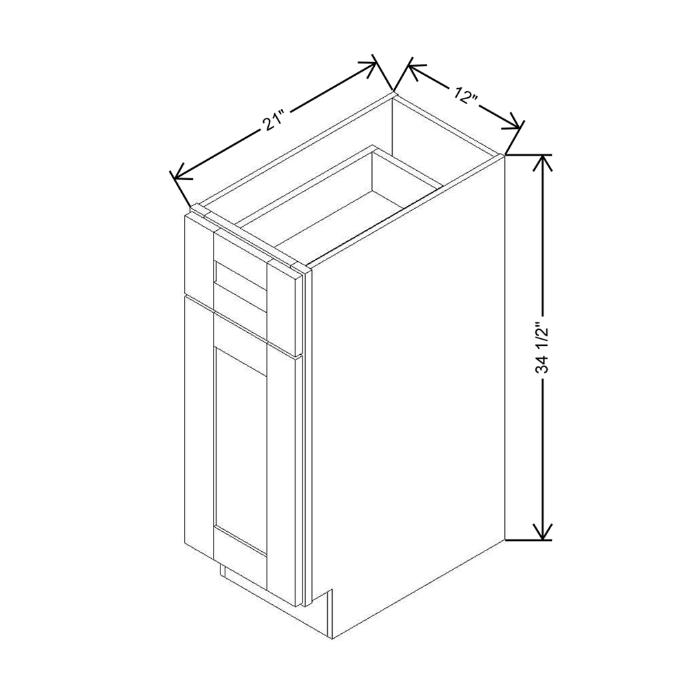Modernform Cabinet Espresso Shaker 12" W X 34 1/2" H X 21" D Base 1 Door/1 Drawer