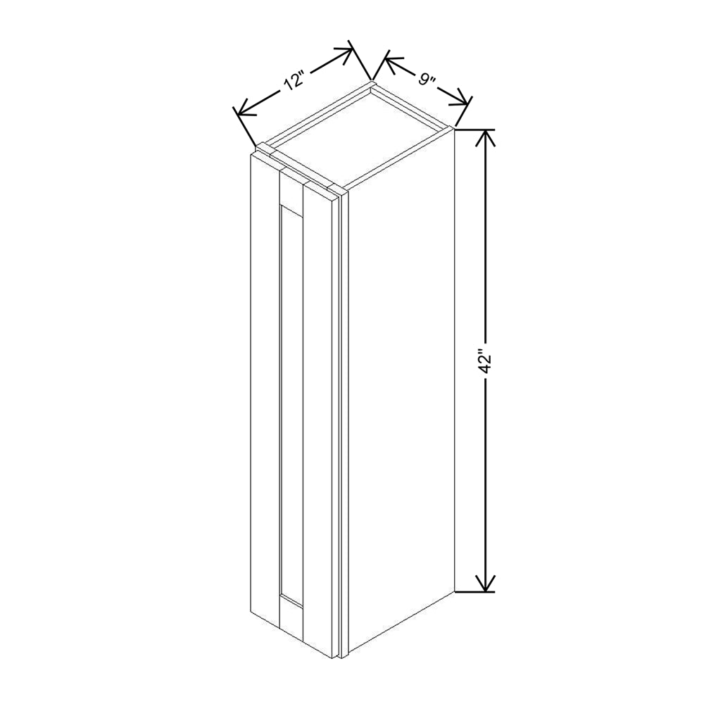 Modernform Cabinet Signature Blue 09" W X 42" H X 12" D Single Door Wall Cabinet