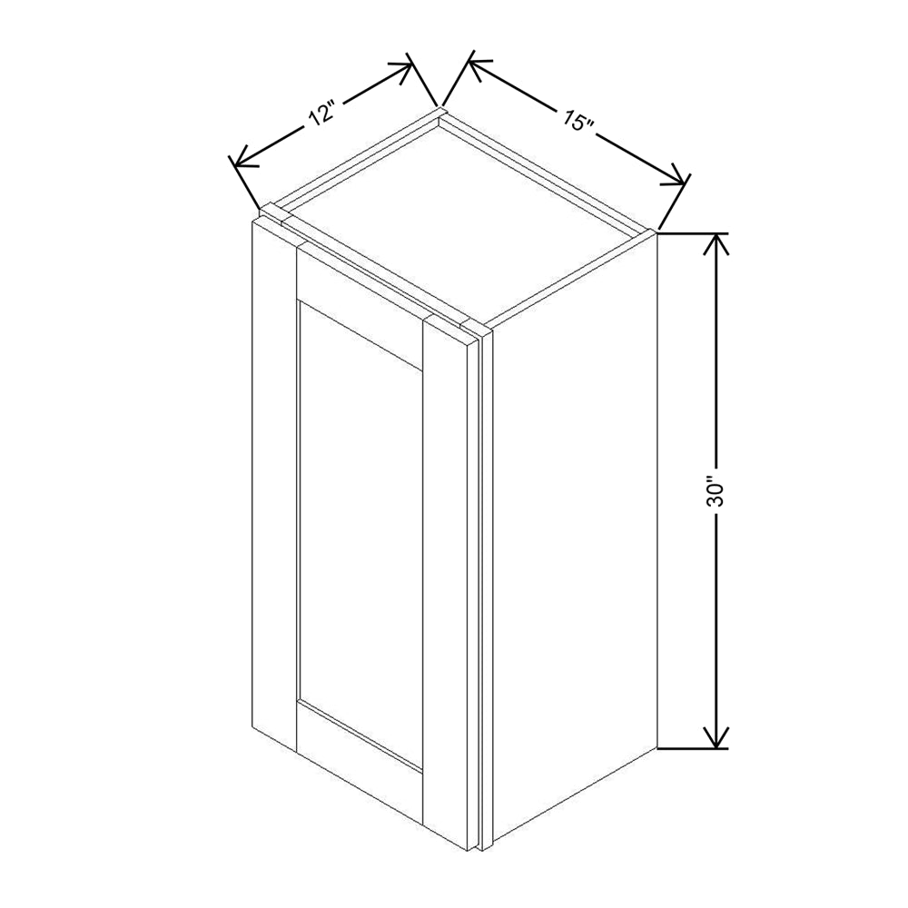 Modernform Cabinet Espresso Shaker 15" W X 30" H X 12" D  Single Door Wall Cabinet