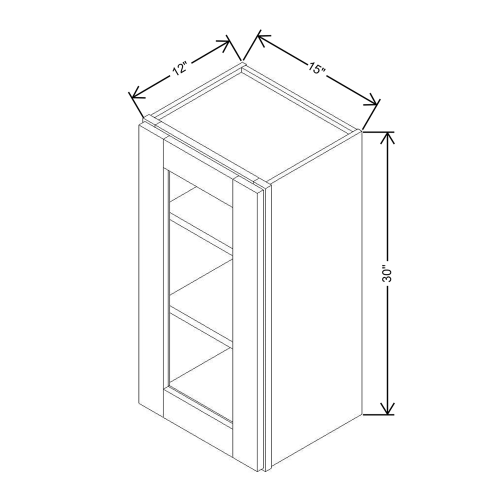 Modernform Cabinet Espresso Shaker 15" W X 30" H X 12" D Single Glass Door Wall Cabinet