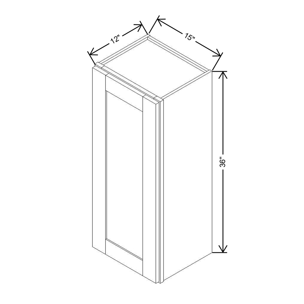 Modernform Cabinet Espresso Shaker 15" W X 36" H X 12" D Single Door Wall Cabinet