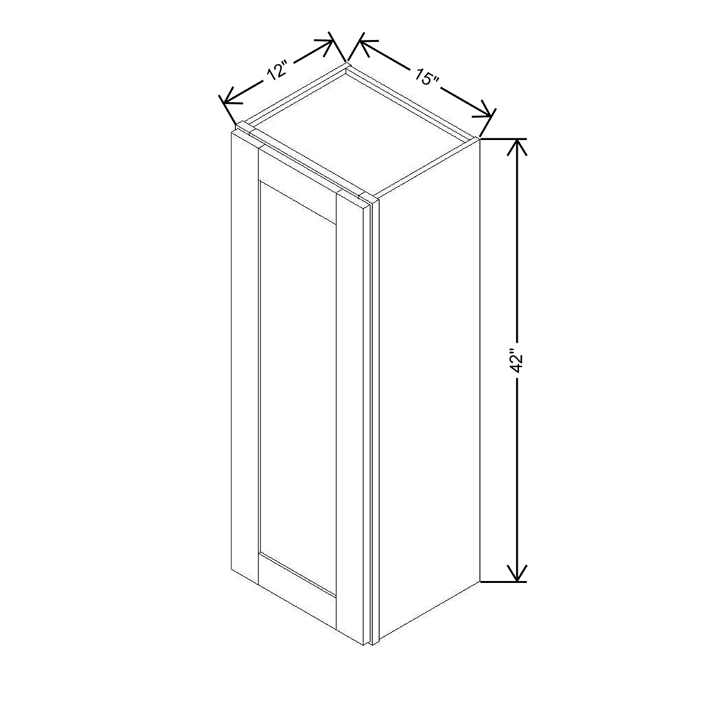 Modernform Cabinet Espresso Shaker 15" W X 42" H X 12" D Single Door Wall Cabinet