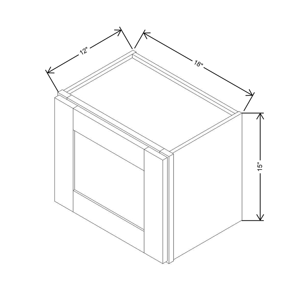Modernform Cabinet Grey Shaker 18" W X 15" H X 12" D Single Door Wall Cabinet