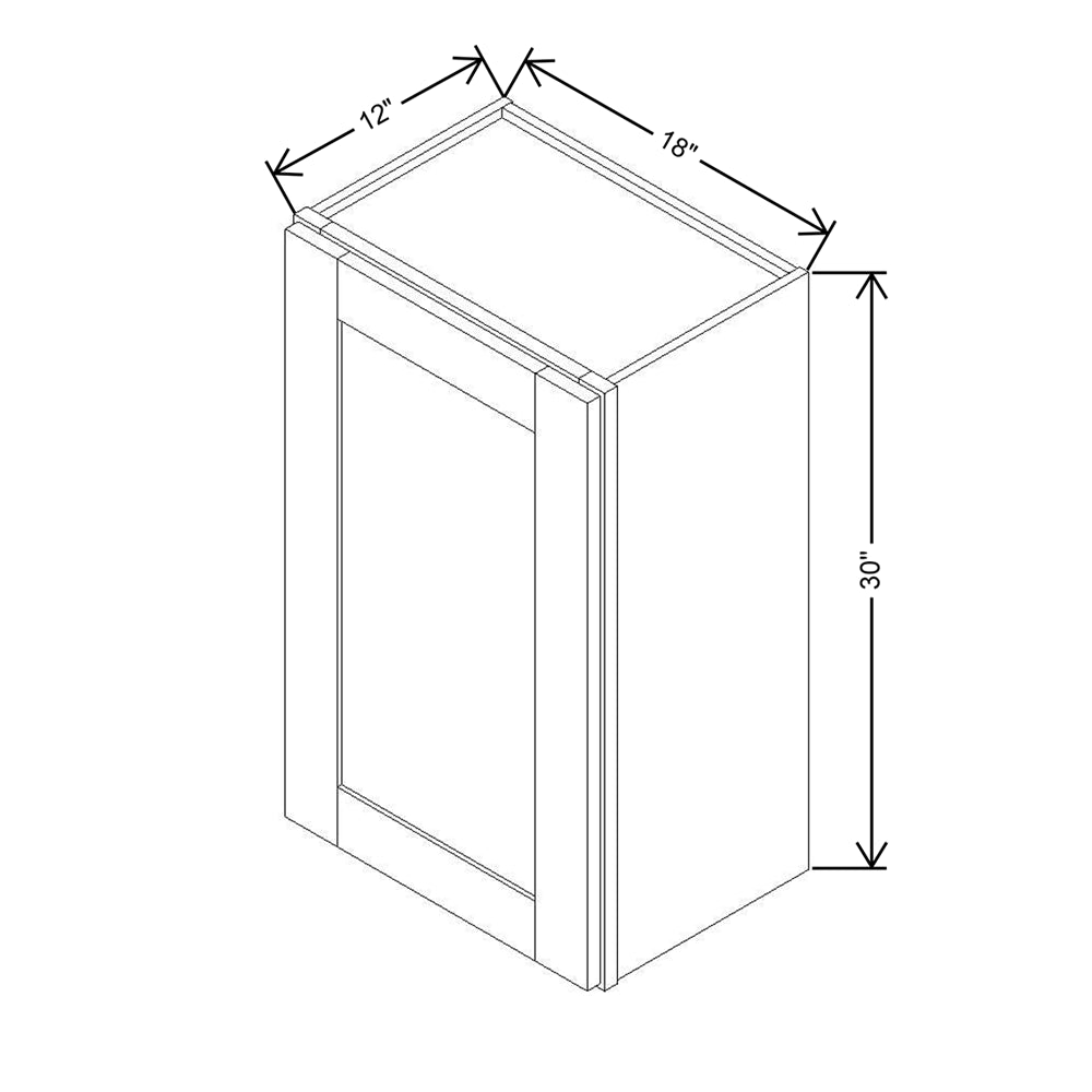 Modernform Cabinet Espresso Shaker 18" W X 30" H X 12" D  Single Door Wall Cabinet