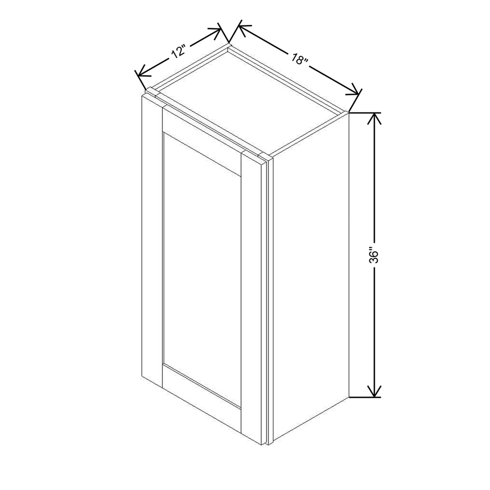 Modernform Cabinet Espresso Shaker 18" W X 36" H X 12" D Single Door Wall Cabinet