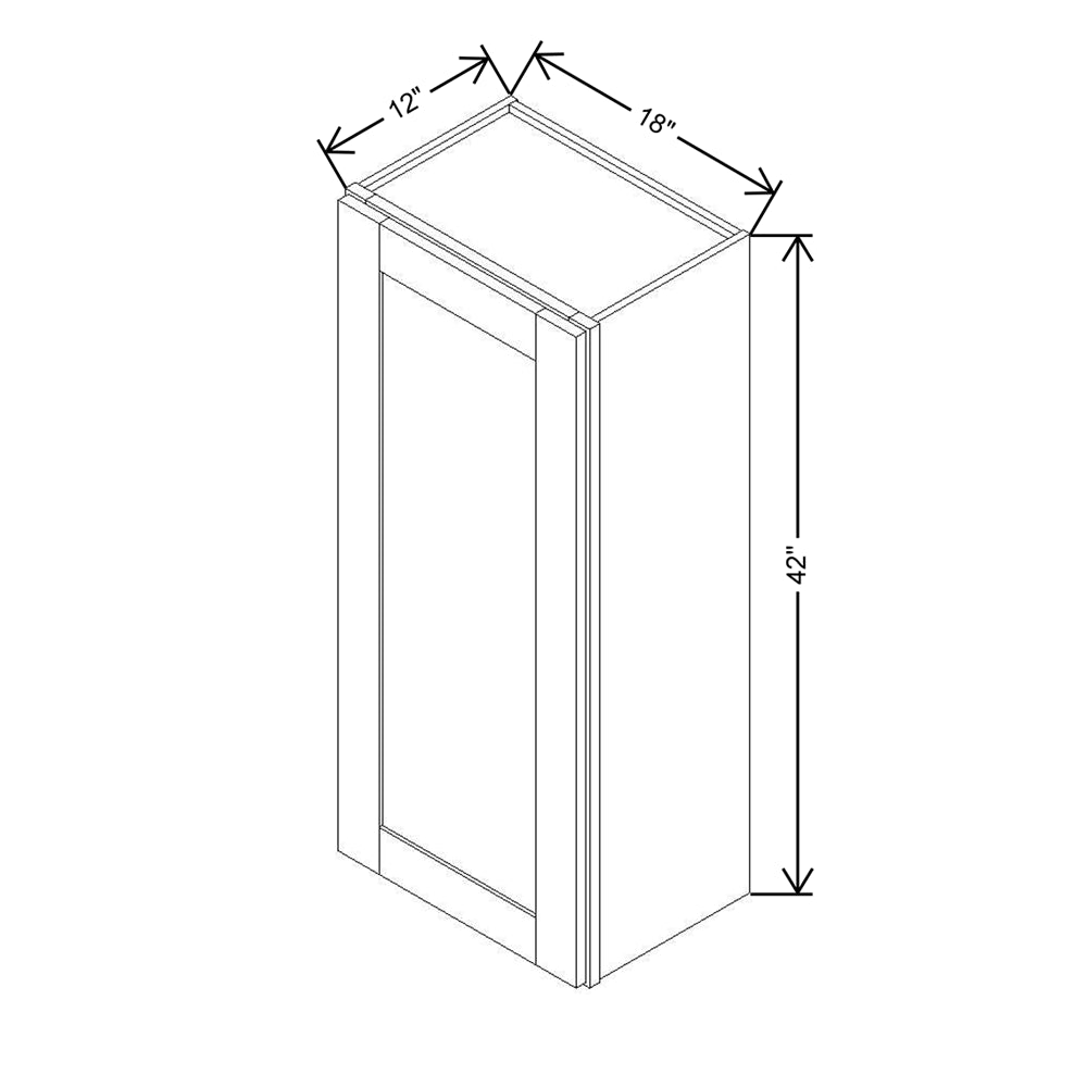 Modernform Cabinet Espresso Shaker 18" W X 42" H X 12" D Single Door Wall Cabinet