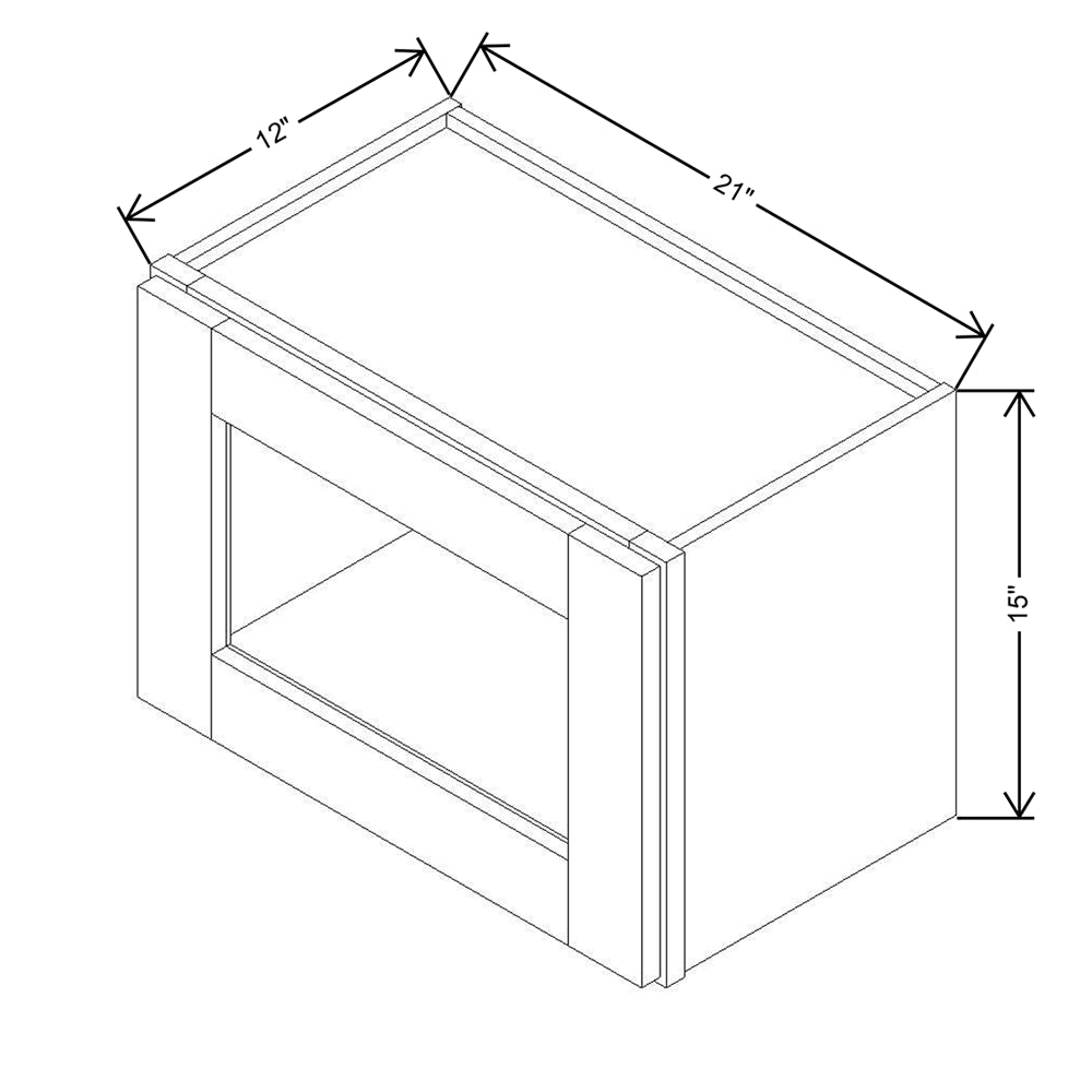Modernform Cabinet Natural Shaker 21" W X 15" H X 12" D Single Glass Door Wall Cabinet