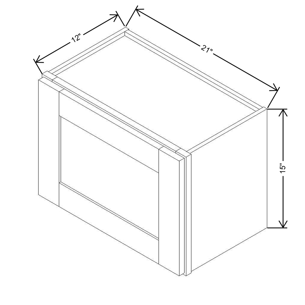 Modernform Cabinet Grey Shaker 21" W X 15" H X 12" D Single Door Wall Cabinet