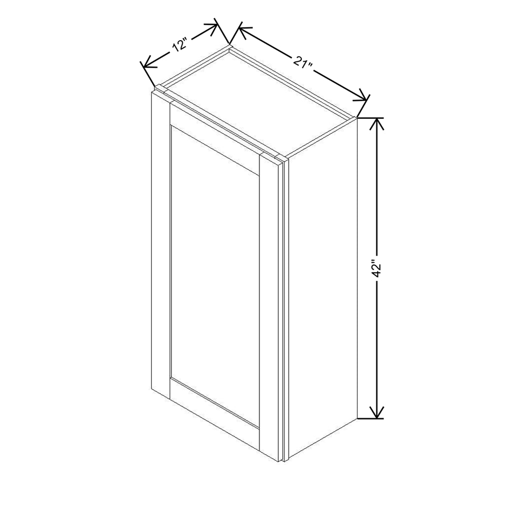 Modernform Cabinet Espresso Shaker 21" W X 42" H X 12" D Single Door Wall Cabinet