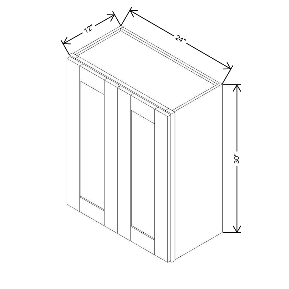 Modernform Cabinet Espresso Shaker 24" W X 30" H X 12" D Double Door Wall Cabinet