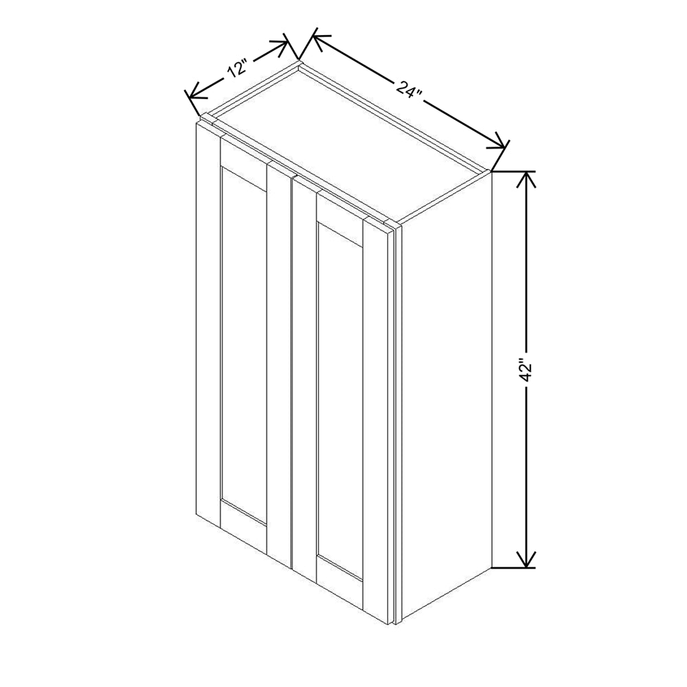 Modernform Cabinet Espresso Shaker 24" W X 42" H X 12" D Double Door Wall Cabinet